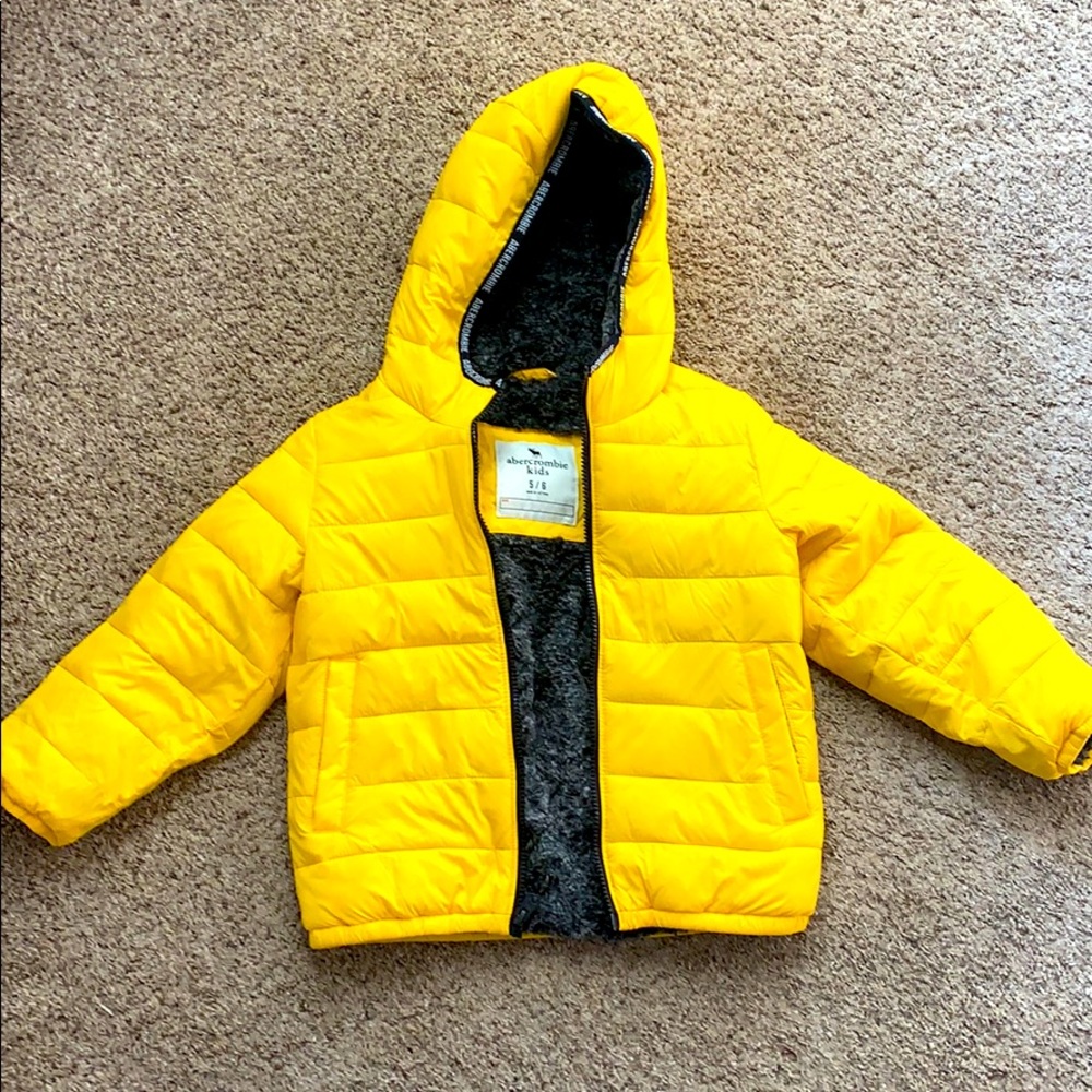 Abercrombie kids puffer coat 5/6 yellow
